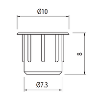60-508-0 MODULAR SOLUTIONS ALUMINUM  CAP 8MM DIAMETER GRAY
